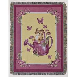 Jacquard Tapestry Blanket by BrylaneHome in Kitten