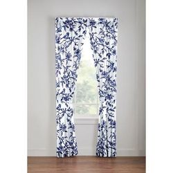 Florence Panel Set with Tiebacks by BrylaneHome in White Blue Bird Curtain