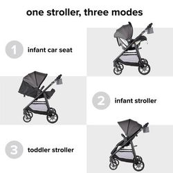 Diono Quantum 4 3-in-1 Travel System with LiteClik30 R SafePlus - Gray Slate