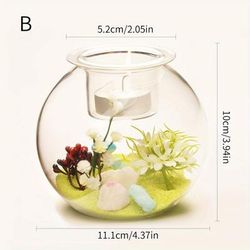 TEMU Elegant Glass Candle Holder With - Transparent, Tabletop Decor For Home & Dining
