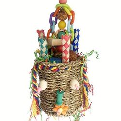 TEMU Bird Chewing Toys, Foraging Toy, Rattan Small Bird Hanging Swing Foraging Toy For Cockatiels Budgie