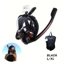 TEMU Full Face Snorkelling Mask Set, Breathing System Double Hose Snorkelling Picture Mask, Adult Snorkelling Gear