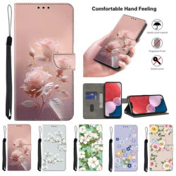 Painting Flower pattern Wallet Flip Leather Cover For iPhone 6 6s 7 8 X Xs Xr 11 12 13 Mini Pro Max SE 2020/22 Wallet Case