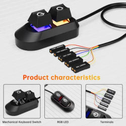 2M Desktop Computer Power Button Power Supply Button Restart Button Mechanical Key External Power On Off for Home Office PC Ca