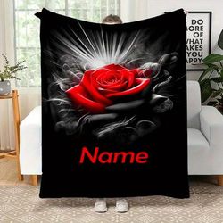 TEMU Custom Name Elegant Blanket - Soft, Warm Flannel Throw With 3d - Ideal For Bed, Sofa, Office Chair - Perfect Personalized Gift For Birthdays, Christmas, Best For Christmas