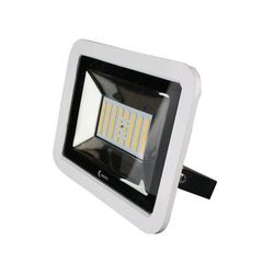 Lunasea Lighting 35W 12/24V 4800 Lumens Slimline LED Floodlight w/ White Housing 3ft 39 Cord Cool White LLB-36MN-81-00