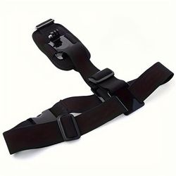 TEMU Adjustable Camera Mount Strap | & Comfortable | Fit For Cameras | Ideal For Skiing, Mountain Biking | Black Polyester & Nylon With Padded Shoulder Support