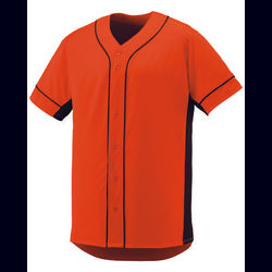 Augusta Sportswear 1660 Athletic Slugger Jersey T-Shirt in Orange/Black size Small | Polyester