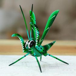 Cricket Song,'Handcrafted Copal Wood Cricket Alebrije from Mexico'