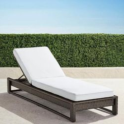 Palermo Chaise Lounge in Bronze Wicker - Quick Dry, Vista Boucle Seasalt - Frontgate