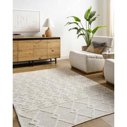 Caelum 6' x 9' Wool Light Silver/Off White/Ash/Ivory/Pearl/Sandstone Area Rug - Boutique Rugs