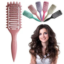 Portable Curly Hair Brush Hollow out Curl Define Styling Brush Beard Comb Styling Detangling Brush Multi-purpose Home Styling