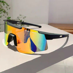 KAMMPT Rimless Mirror Sports Goggle Men 2024 New Punk Wrapped Round Outdoor Cycling Shades Trendy Futuristic Anti-UV Sun Glasses