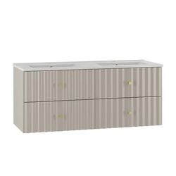 Mobile bagno doppio lavabo effetto legno cachemire 120cm