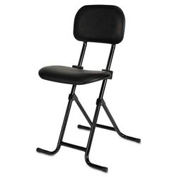 Alera CS612 IL Series Height-Adjustable Folding Stool, 27.5" Seat Height, Supports up to 300 lbs., Black Seat/Back, Black Base ALECS612