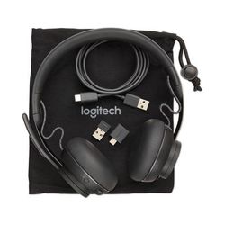 Logitech 981000918 Zone Wireless Plus-UC Binaural Over-the-Head Headset, Black