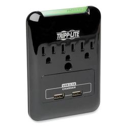 Tripp Lite SK30USB Protect It! Surge Protector, 3 Outlets/2 USB, Direct Plug-In, 540 J, Black TRPSK30USB