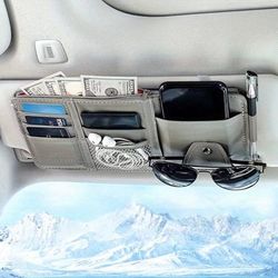 TEMU Car Sun Organizer, Multifunctional Storage Bag Car Storage Bag Sunglasses Car Accessories