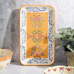 Hand Painted Tierra Platter by BrylaneHome in Multi
