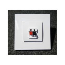 Schneider Electric - Prise haut-parleur 1 sortie blanc polaire 2 bornes à ressorts complet avec