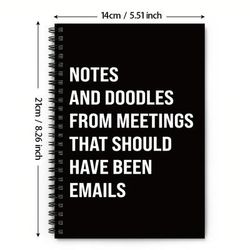 TEMU Funny Spiral Journal Notebook - Appreciation & Colleague Gag Gift, Black Paper Office Notepad For Coworkers, Best For Christmas