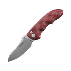 Viper Moon Button Lock Folding Knife 3.5in MagnaCut Steel Stonewashed Blade Red G10 handle V6010GR