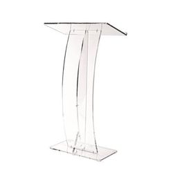 AdirOffice Acrylic Slanted Podium Lectern Speaker Stand, 26.75 x 12.5 x 47, Clear (ALHI66103CLR)