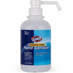 Clorox Commercial Solutions Hand Sanitizer, 16.9 fl oz (499.8 mL), Pump Bottle Dispenser, Kill Germs, Hand, Clear, Bleach-free, Non-sticky, Non-greasy