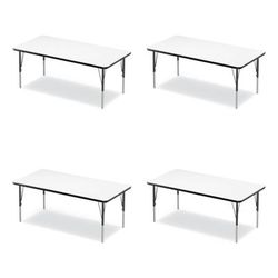 Correll® 3060DE80954P Markerboard Activity Tables, Rectangular, 60" x 30" x 19" to 29", White Top, Black Legs, 4/Pallet CRL3060DE80954P