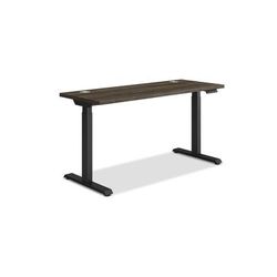 Hon HAT2SFLB2258 Coordinate Height Adjustable Desk Bundle 2-Stage, 58" x 22" x 27.75" to 47", Florence Walnut/Black HONHAT2SFLB2258