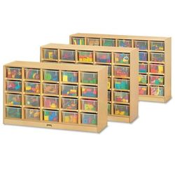 Jonti-Craft 0430JC Tray Mobile Storage, 57w x 15d x 35.5h, Birch JNT0430JC