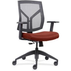 Lorell 83111A203 Mid-back Chair, Mesh Back, 26-1/2" x 25" x 45", Orange Fabric LLR83111A203