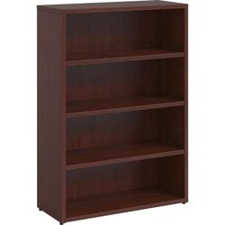 Lorell PBK3448MY Bookcase, 4-Shelf, Prominence, 34"Wx12"Dx48"H, Mahogany LLRPBK3448MY