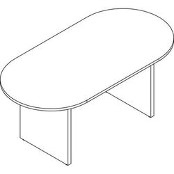 Lorell PT7236GE Prominence Racetrack Conference Table - 72" x 36" x 29" , 1" Top, 0.1" Edge - Material: Laminate Surface, Particleboard, Thermofused M
