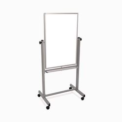 Luxor Mobile Magnetic Whiteboard, 27" x 59", White Surface, Satin Aluminum Frame (LXOL270)