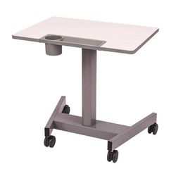 Luxor Pneumatic Sit Stand Desk, 27.5 x 19.5 x 26.25 to 42, White/Gray (LXOSTUDENTP)