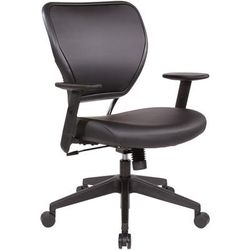 Office Star 5500DR107 5500 Dillon Back & Seat Managers Chair - Black Vinyl Seat - Black Vinyl Back - 5-star Base - Armrest OSP5500DR107