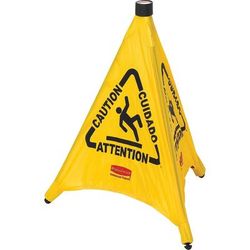 Rubbermaid FG9S0000YEL Pop-Up Safety Cone, "Caution", Multi-Lingual, 20" x 21", 12/CT, YW - Case of 12 RCP9S0000YWCT
