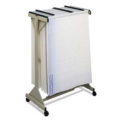 Safco 5060 Mobile Plan Center Sheet Rack, 18 Hanging Clamps, 43.75w x 20.5d x 51h, Sand SAF5060