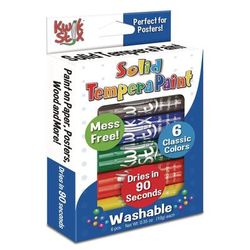 TPG Creations Kwik Stix Tempera Paint Set, 0.7" x 3.5", Assorted, 6 Sticks/Pack, 24 Packs/Carton (TPG60124)