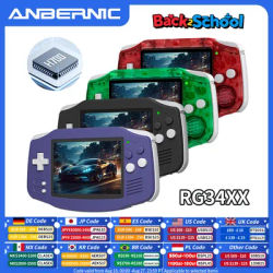 ANBERNIC RG34XX Retro Video Handheld Game Console 3.4" IPS Screen 32G Linux 64-bit System Support 5G WiFi Bluetooth HD TV Output
