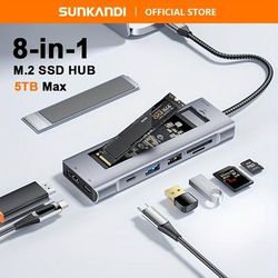 TEMU Sunkandi The Universe With 10gbps External Hard Drive For M.2 Pcie Nvme & Sata Ssd, With Blue Led Lights, Multiport Adapter For Laptop & Pc, | Sleek Tech Accessory
