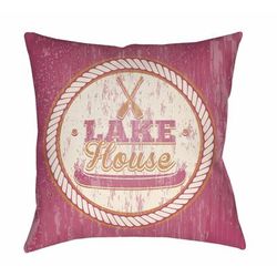Rhett 16" Square Modern Pearl/Dark Pink/Blush/Brick Red/Ash/Tan Outdoor Throw Pillow - Boutique Rugs