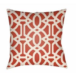 Moalboal 16" Square Modern Pillow Moroccan Plush Poppy Red/Off White/Mocha/Medium Brown/Neutral/Pearl/White/Brick Red/Clay/Ash/Beige/Camel Outdoor Throw Pillow - Boutique Rugs