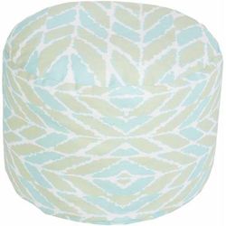 Kalanwali 13"H x 20"W x 20"D Aqua/Sage Outdoor Pouf - Boutique Rugs