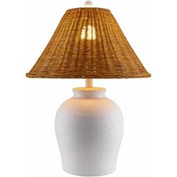 Pescarolo 23"H x 17"W x 17"D White/Dark Red/Metallic - Nickel/Translucent Table Lamp - Boutique Rugs