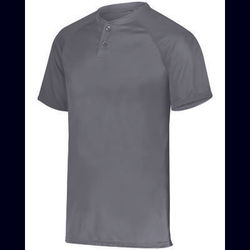 Augusta Sportswear AG1565 Athletic Attain Wicking Two-Button Baseball Jersey T-Shirt in Graphite Grey size Large | Polyester 1565