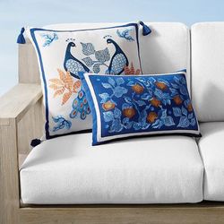 Azura Handpainted Outdoor Pillows - 13" x 20" - Frontgate