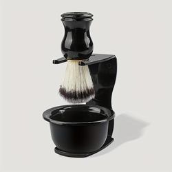 TEMU Men's No-scent Facial Cleansing Foam Brush Beard Brush Beard Shaping Stand Grooming Kit
