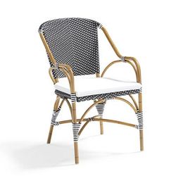 French Cafe Dining Cushion - Side Chair, Quick Dry, Sailcloth Sailor - Frontgate